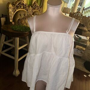 Everlane White Tiered Spaghetti Strap Camisole